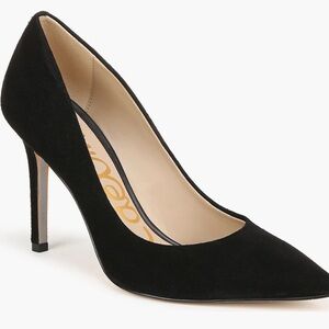 Sam Edelman Hazel Black Pointed-Toe Suede Heels